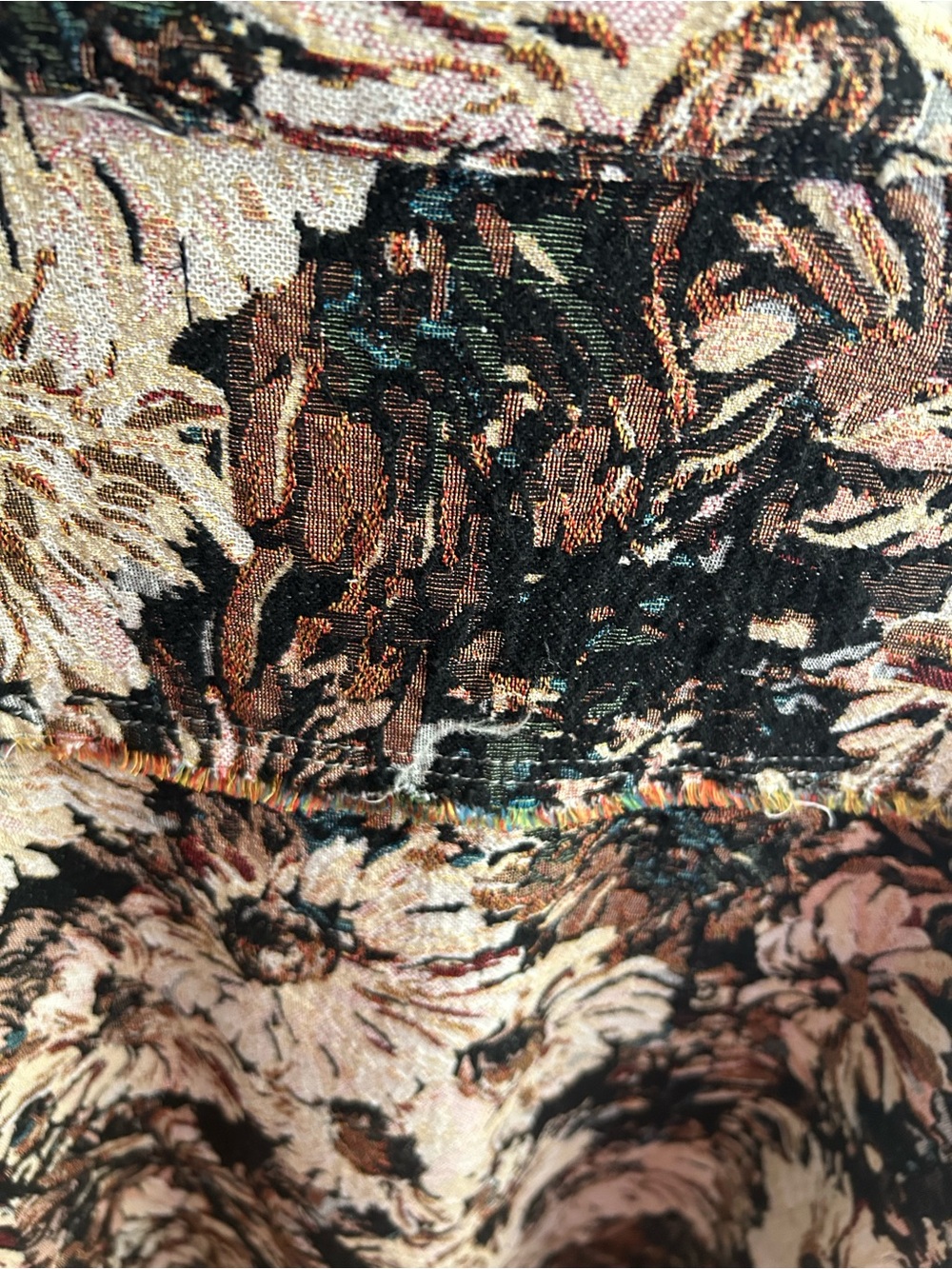 POL Tapestry Floral Utility Jacket in Black & Olive - Picture 7 of 7